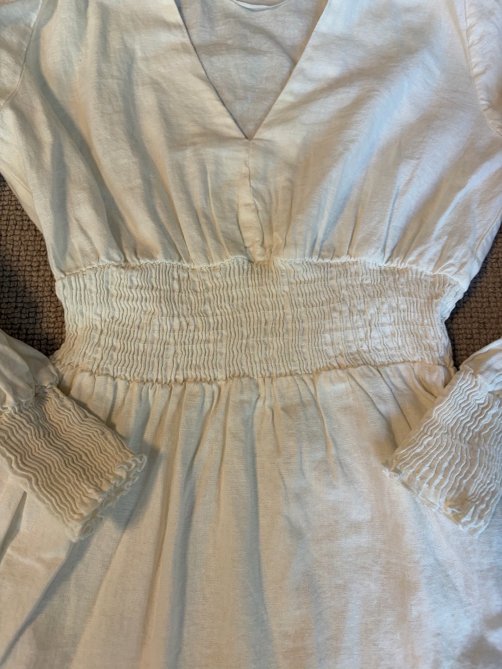 Zara Women’s White Linen Dress (Size XS) - Picture 5 of 7